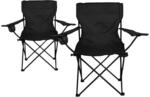 VCM Campingstuhl Set schwarz Polyester-Mischgewebe B/H/T: ca. 85x85x50 cm