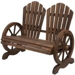 Outsunny Gartenbank dunkelbraun Holz B/H/T: ca. 108x95x66 cm
