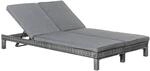 Outsunny Doppelliege grau Metall B/H/L: ca. 120x28x195 cm