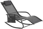 Outsunny Schaukelstuhl schwarz Metall B/H/L: ca. 62x88x150 cm