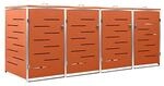 vidaXL M&uuml;lltonnenbox orange B/H/T: ca. 276,5x112,5x77,5 cm