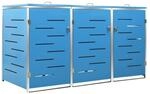 vidaXL M&uuml;lltonnenbox blau B/H/T: ca. 207x112,5x77,5 cm