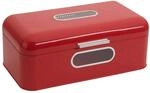 ECHTWERK Brotkasten Retro rot Metall B/H/L: ca. 23,8x17x42,5 cm
