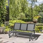 Outsunny Schaukelbank schwarz Metall B/H/L: ca. 75x85x151 cm