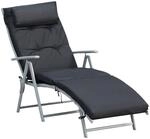 Outsunny Sonnenliege schwarz Metall B/H/L: ca. 64x101x180 cm