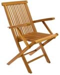 VCM Gartenstuhl braun Teakholz B/H/T: ca. 57x89x62 cm