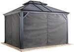 Sojag Pavillon-Vorhang-Set Mykonos/Moreno dunkelgrau Polyester B/T: ca. 380x254 cm