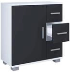 Midischrank Zalo wei&szlig; schwarz B/H/T: ca. 60x65x30 cm