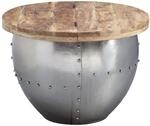 Couchtisch silber braun B/H/T: ca. 60x43x60 cm