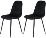 Stuhl Mira 2er Set schwarz Samtoptik B/H/T: ca. 44x89x53,5 cm