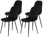 Stuhl Mira 4er Set schwarz Samtoptik B/H/T: ca. 44x89x53,5 cm