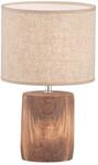 Fischer & Honsel Tischleuchte 50586 braun sand Leinen Keramik H/D: ca. 35x20 cm E14 1