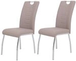 Stuhl Andrea 2er Set Cappuccino Kunstleder Metall B/H/T: ca. 43x100x64 cm