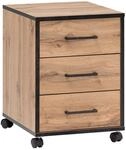 Rollcontainer Serie 2000 Eiche Landhaus Nachbildung B/H/T: ca. 40,1x57x50 cm