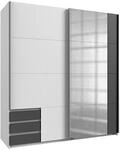 Schwebet&uuml;renschrank Emden wei&szlig; Graphit B/H/T: ca. 179x198x64 cm