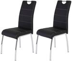 Stuhl Susi 2er Set schwarz Kunstleder B/H/T: ca. 44x98x61 cm
