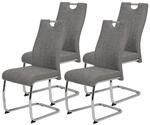 Schwingstuhl Alina 2er Set grau Kunstleder Stoff B/H/T: ca. 43x98x59 cm