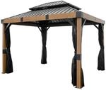 Sojag Pavillon Fontana braun Aluminium B/H/L: ca. 364,3x310x298 cm