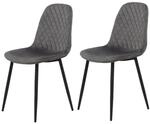 Stuhl Mira 2er Set grau Samtoptik B/H/T: ca. 44x89x53,5 cm