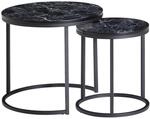 Couchtisch 2er-Set. schwarz Marmor Optik schwarz