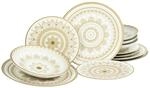 CreaTable Tafelservice MANDALA GOLD wei&szlig; Steinzeug 12 tlg.