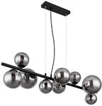 GLOBO Pendelleuchte 56133-9H Riha schwarz Metall Rauchglas B/H/L: ca. 34,5x120x87 cm
