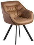 Stuhl braun Stoff B/H/T: ca. 60x85x64 cm