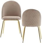 Stuhl beige gold Stoff Eisen B/H/T: ca. 53x86x50 cm