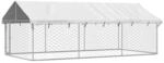 vidaXL Hundezwinger silber Stahl B/H/L: ca. 200x150x400 cm