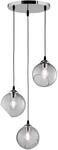 Reality Pendelleuchte Clooney Chrom Rauch Metall Glas H/D: ca. 150x35 cm E27 3