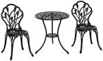 Outsunny Bistro-Set schwarz Aluminium B/H/L: ca. 60x67x60 cm