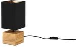 Reality Tischleuchte R50171080 schwarz Holz Stoff B/H/L: ca. 12x12x12 cm E14 1