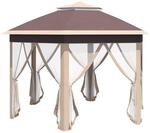 Outsunny Faltpavillon hellbraun Metall B/H/L: ca. 405x285x405 cm