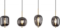 GLOBO Pendelleuchte Blacky messing Metall Rauchglas B/H/L: ca. 18,5x120x110 cm...