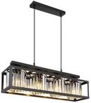 GLOBO Pendelleuchte 15697-4H schwarz Metall B/H/L: ca. 17x120x68 cm E27 4