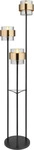 GLOBO Stehlampe messing Metall Glas H/D: ca. 160x30 cm 1 Brennstellen