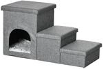 PawHut Katzentreppe grau Polyester B/H/L: ca. 33x40,5x73,5 cm