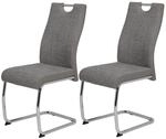Schwingstuhl Alina 2er Set grau Webstoff B/H/T: ca. 43x59x98 cm