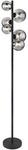 GLOBO Stehlampe Riha schwarz Metall Rauchglas H/D: ca. 155x28,5 cm 6...