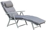 Outsunny Sonnenliege grau Metall B/H/L: ca. 64x101x180 cm