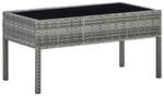 vidaXL Garten-Couchtisch grau Glas B/H/L: ca. 40x37x75 cm