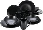 CreaTable Kombiservice Black Matt schwarz Steinzeug 16 tlg.