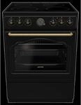 Gorenje Retro-Standherd 60cm mit Glaskeramikkochfeld GECS6B70CLB schwarz B/H/T:...