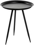 Beistelltisch schwarz lackiert Metall H/D: ca. 54x44 cm