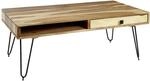 Wohnling Couchtisch natur schwarz Akazie Metall B/H/T: ca. 110x40x60 cm