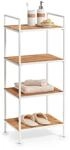 Standregal wei&szlig; Bambus B/H/T: ca. 39x95x33 cm
