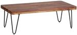 Wohnling Couchtisch natur schwarz Echtholz Metall B/H/T: ca. 115x40x60 cm