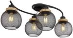 GLOBO Deckenleuchte Pablo mattschwarz natur Metall Holz B/H/T: ca. 60x22x35 cm