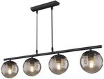 GLOBO Pendelleuchte Blama schwarz Metall Glas B/H/L: ca. 15x120x90 cm E27 4