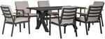 Outsunny Gartensitzgruppe grau Aluminium B/H/L: ca. 93x73x175 cm